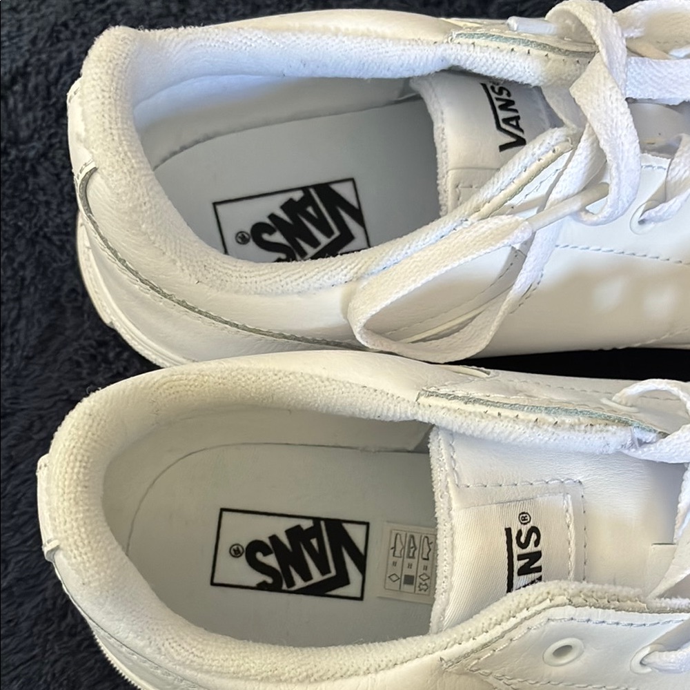 Vans White Canvas Sneakers Classic Low-Top - Picture 5 of 6